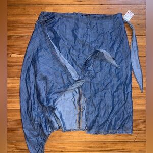 Blue Denim Wrap Skirt